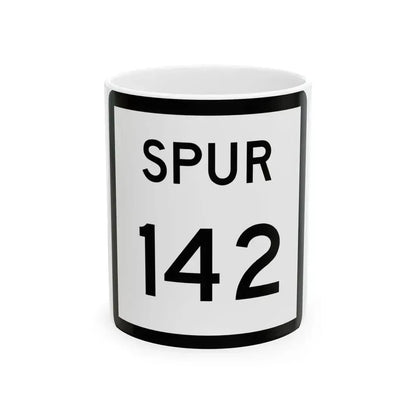 Texas Spur 142 (Texas) (Road Sign) White Coffee Mug 11oz - Go Mug Yourself