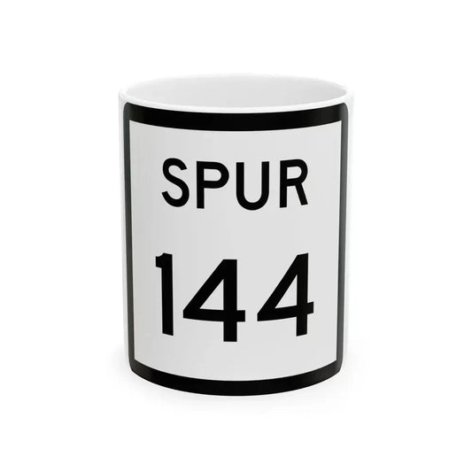 Texas Spur 144 (Texas) (Road Sign) White Coffee Mug 11oz - Go Mug Yourself