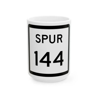 Texas Spur 144 (Texas) (Road Sign) White Coffee Mug 15oz - Go Mug Yourself