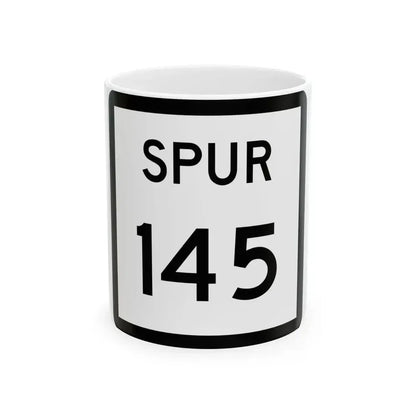 Texas Spur 145 (Texas) (Road Sign) White Coffee Mug 11oz - Go Mug Yourself