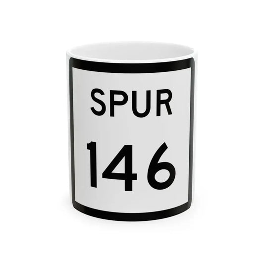 Texas Spur 146 (Texas) (Road Sign) White Coffee Mug 11oz - Go Mug Yourself