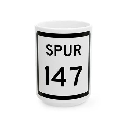 Texas Spur 147 (Texas) (Road Sign) White Coffee Mug 15oz - Go Mug Yourself