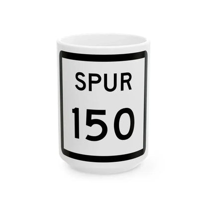 Texas Spur 150 (Texas) (Road Sign) White Coffee Mug 15oz - Go Mug Yourself