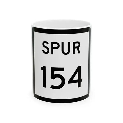 Texas Spur 154 (Texas) (Road Sign) White Coffee Mug 11oz - Go Mug Yourself