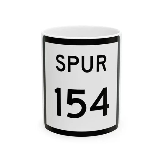 Texas Spur 154 (Texas) (Road Sign) White Coffee Mug 11oz - Go Mug Yourself