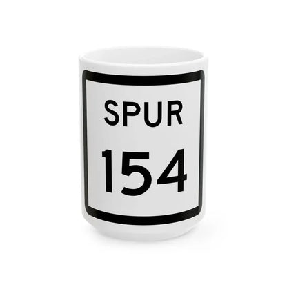 Texas Spur 154 (Texas) (Road Sign) White Coffee Mug 15oz - Go Mug Yourself