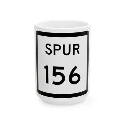 Texas Spur 156 (Texas) (Road Sign) White Coffee Mug 15oz - Go Mug Yourself