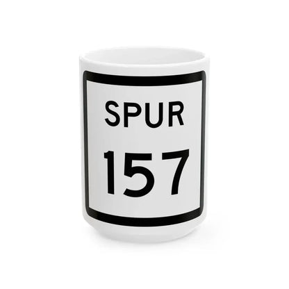 Texas Spur 157 (Texas) (Road Sign) White Coffee Mug 15oz - Go Mug Yourself