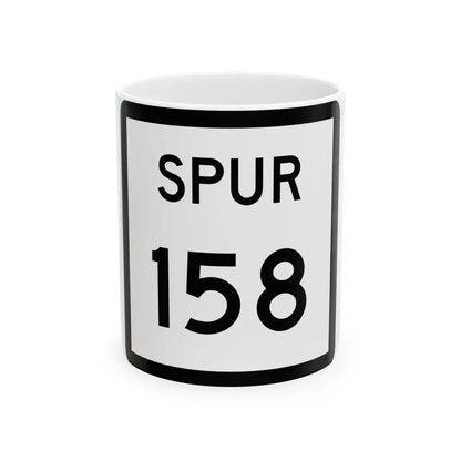 Texas Spur 158 (Texas) (Road Sign) White Coffee Mug 11oz - Go Mug Yourself