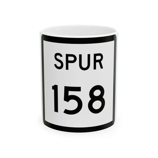 Texas Spur 158 (Texas) (Road Sign) White Coffee Mug 11oz - Go Mug Yourself