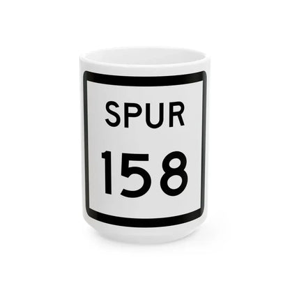 Texas Spur 158 (Texas) (Road Sign) White Coffee Mug 15oz - Go Mug Yourself