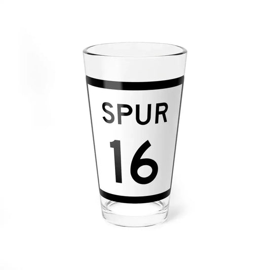 Texas Spur 16 (Texas) (Road Sign) Pint Glass 16oz 16oz - Go Mug Yourself