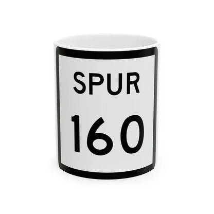 Texas Spur 160 (Texas) (Road Sign) White Coffee Mug 11oz - Go Mug Yourself