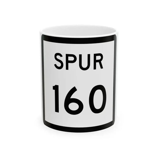 Texas Spur 160 (Texas) (Road Sign) White Coffee Mug 11oz - Go Mug Yourself