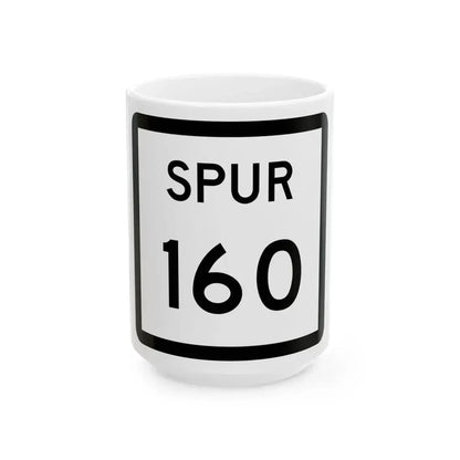 Texas Spur 160 (Texas) (Road Sign) White Coffee Mug 15oz - Go Mug Yourself