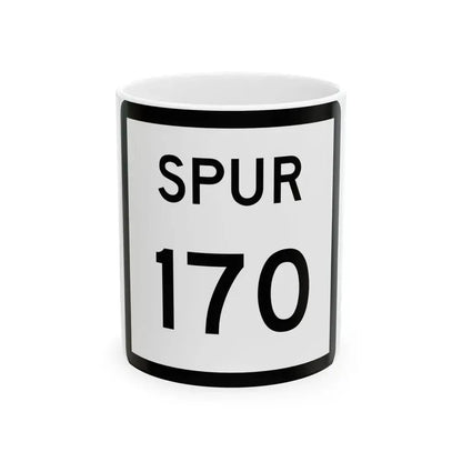 Texas Spur 170 (Texas) (Road Sign) White Coffee Mug 11oz - Go Mug Yourself