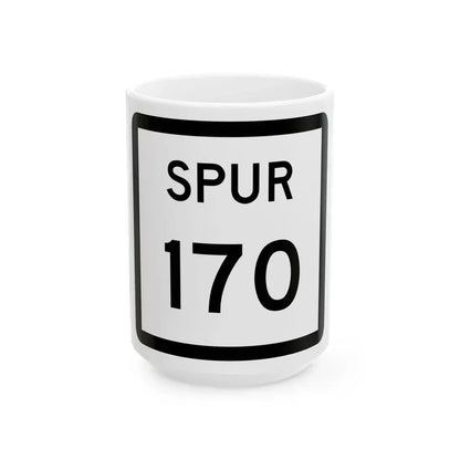 Texas Spur 170 (Texas) (Road Sign) White Coffee Mug 15oz - Go Mug Yourself