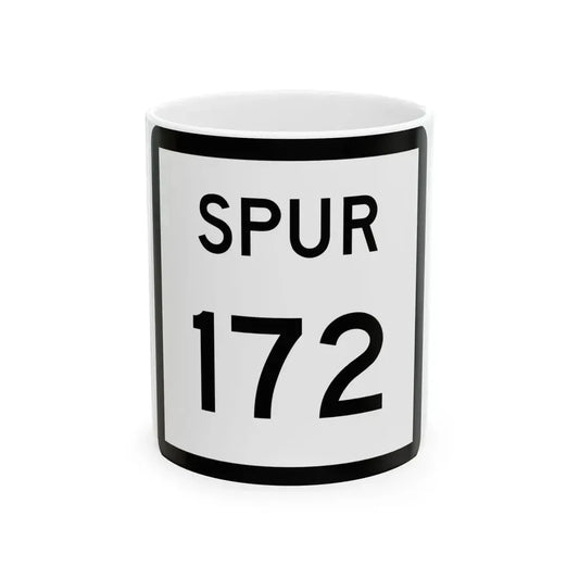 Texas Spur 172 (Texas) (Road Sign) White Coffee Mug 11oz - Go Mug Yourself
