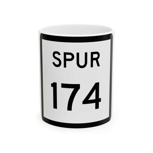 Texas Spur 174 (Texas) (Road Sign) White Coffee Mug 11oz - Go Mug Yourself
