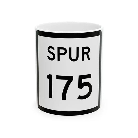 Texas Spur 175 (Texas) (Road Sign) White Coffee Mug 11oz - Go Mug Yourself