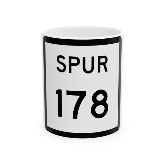 Texas Spur 178 (Texas) (Road Sign) White Coffee Mug 11oz - Go Mug Yourself