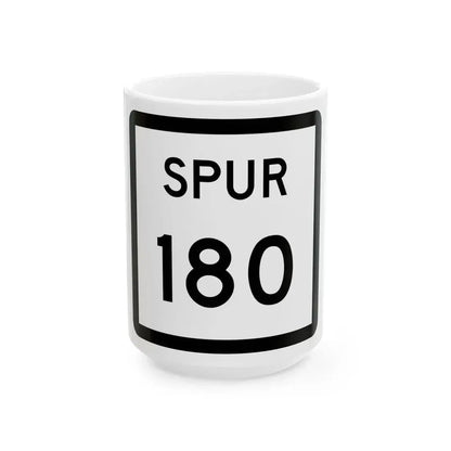 Texas Spur 180 (Texas) (Road Sign) White Coffee Mug 15oz - Go Mug Yourself