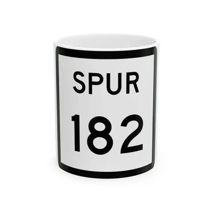 Texas Spur 182 (Texas) (Road Sign) White Coffee Mug 11oz - Go Mug Yourself