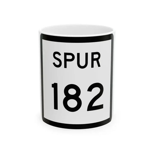 Texas Spur 182 (Texas) (Road Sign) White Coffee Mug 11oz - Go Mug Yourself