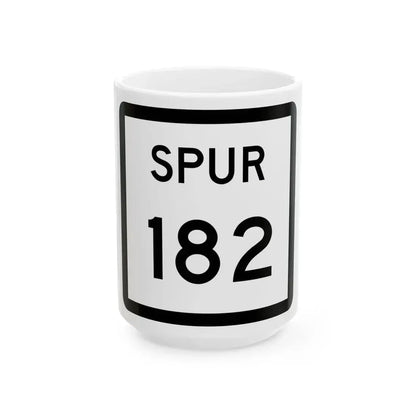 Texas Spur 182 (Texas) (Road Sign) White Coffee Mug 15oz - Go Mug Yourself