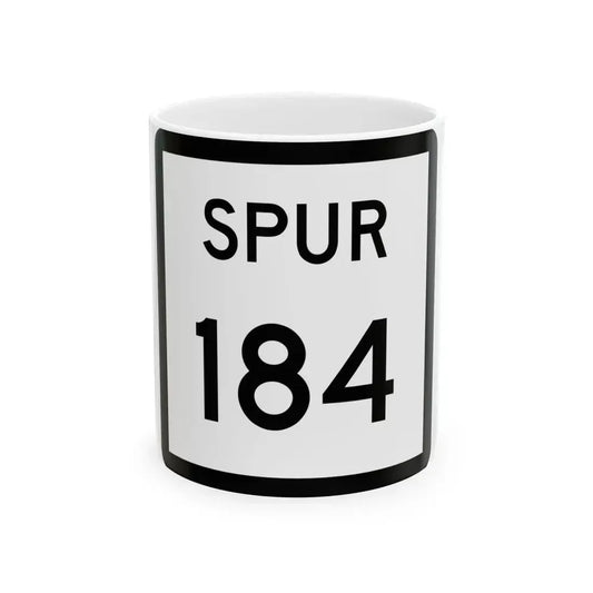 Texas Spur 184 (Texas) (Road Sign) White Coffee Mug 11oz - Go Mug Yourself