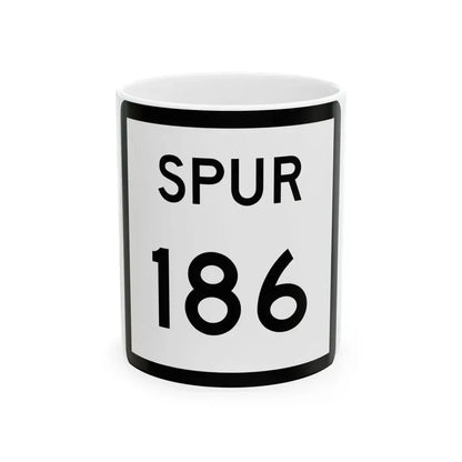 Texas Spur 186 (Texas) (Road Sign) White Coffee Mug 11oz - Go Mug Yourself