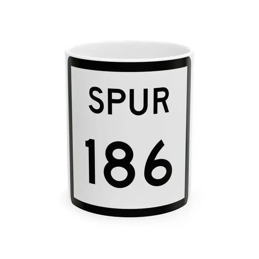 Texas Spur 186 (Texas) (Road Sign) White Coffee Mug 11oz - Go Mug Yourself