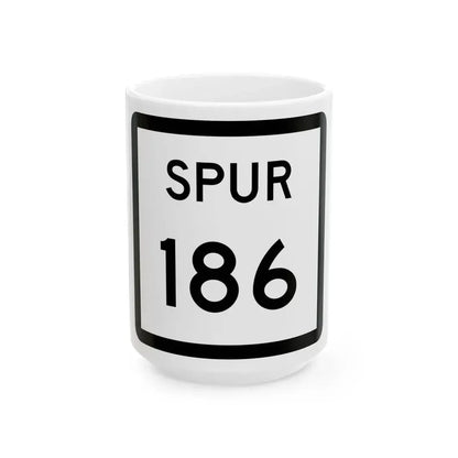 Texas Spur 186 (Texas) (Road Sign) White Coffee Mug 15oz - Go Mug Yourself