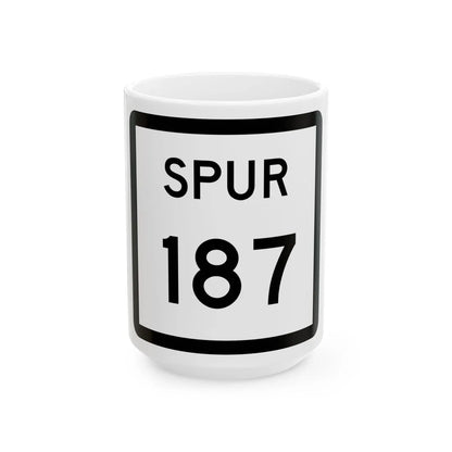 Texas Spur 187 (Texas) (Road Sign) White Coffee Mug 15oz - Go Mug Yourself