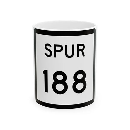 Texas Spur 188 (Texas) (Road Sign) White Coffee Mug 11oz - Go Mug Yourself