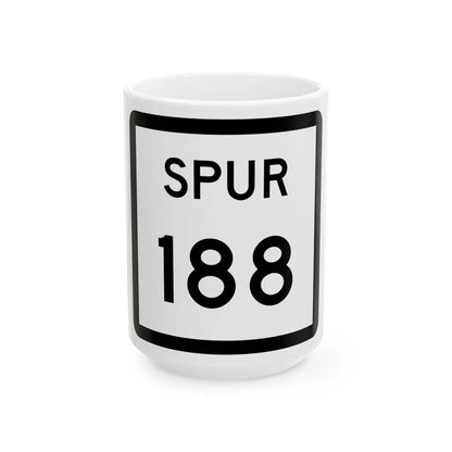 Texas Spur 188 (Texas) (Road Sign) White Coffee Mug 15oz - Go Mug Yourself