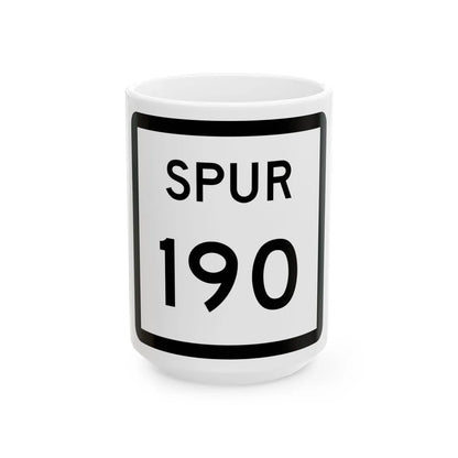 Texas Spur 190 (Texas) (Road Sign) White Coffee Mug 15oz - Go Mug Yourself