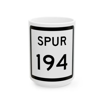 Texas Spur 194 (Texas) (Road Sign) White Coffee Mug 15oz - Go Mug Yourself
