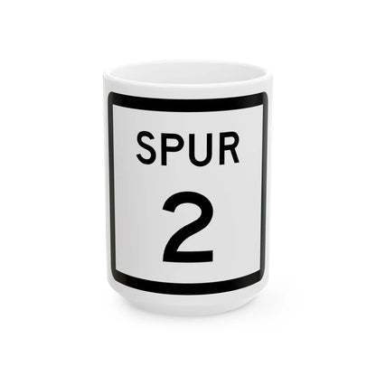 Texas Spur 2 (Texas) (Road Sign) White Coffee Mug 15oz - Go Mug Yourself