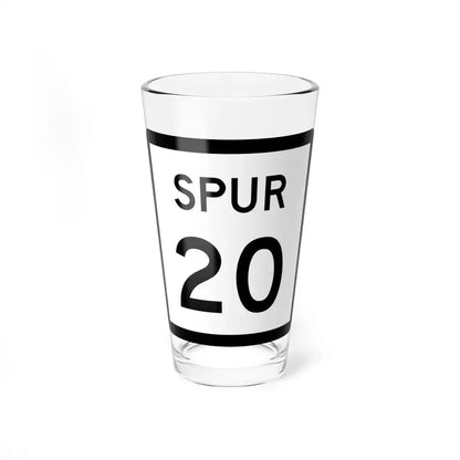 Texas Spur 20 (Texas) (Road Sign) Pint Glass 16oz 16oz - Go Mug Yourself