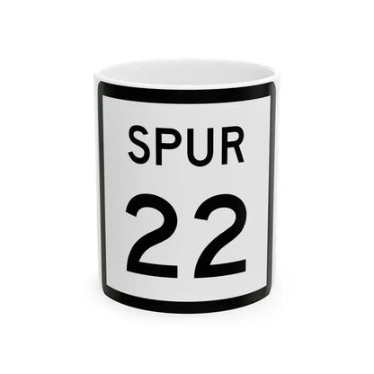 Texas Spur 22 (Texas) (Road Sign) White Coffee Mug 11oz - Go Mug Yourself