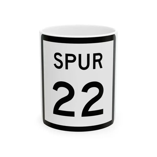 Texas Spur 22 (Texas) (Road Sign) White Coffee Mug 11oz - Go Mug Yourself
