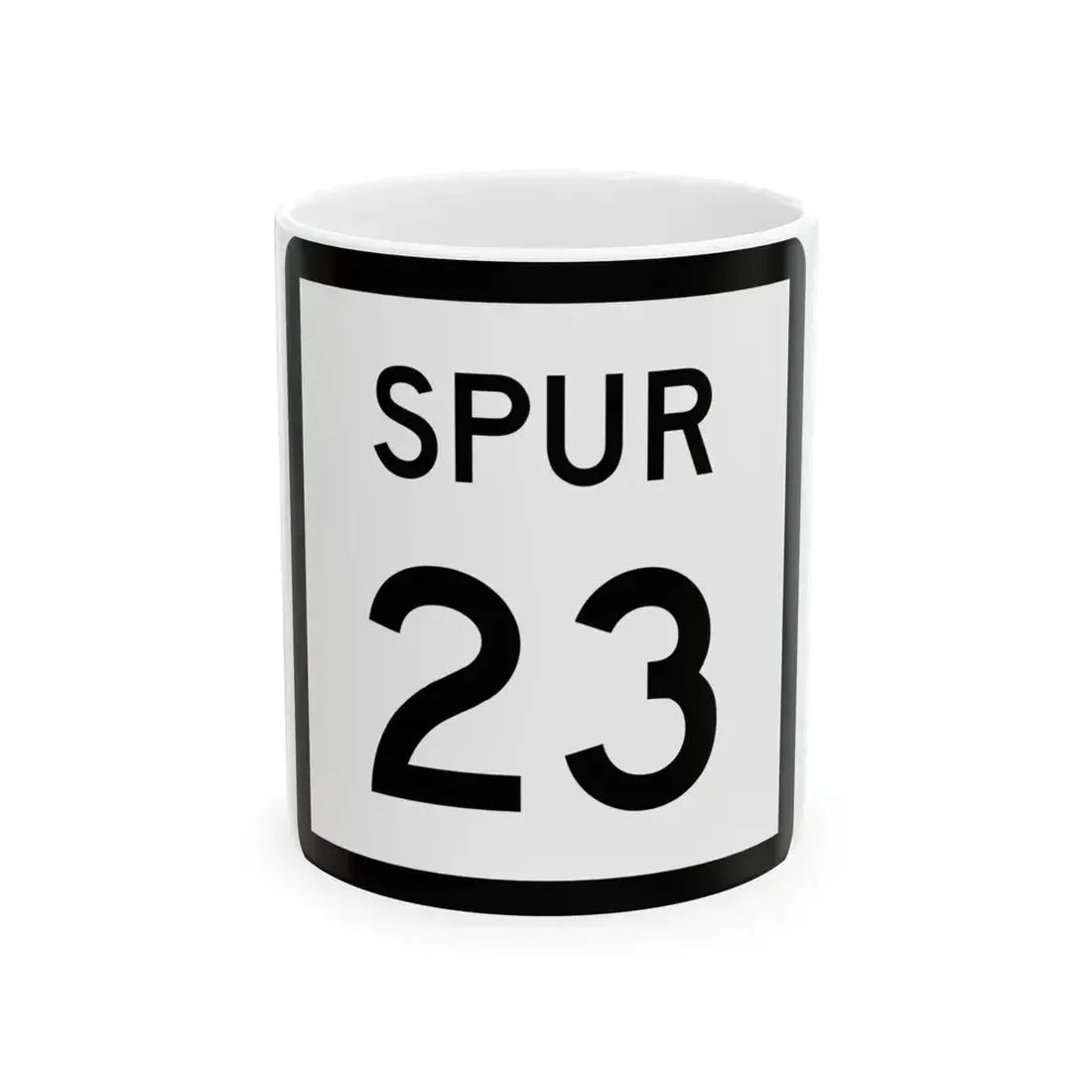 Texas Spur 23 (Texas) (Road Sign) White Coffee Mug 11oz - Go Mug Yourself