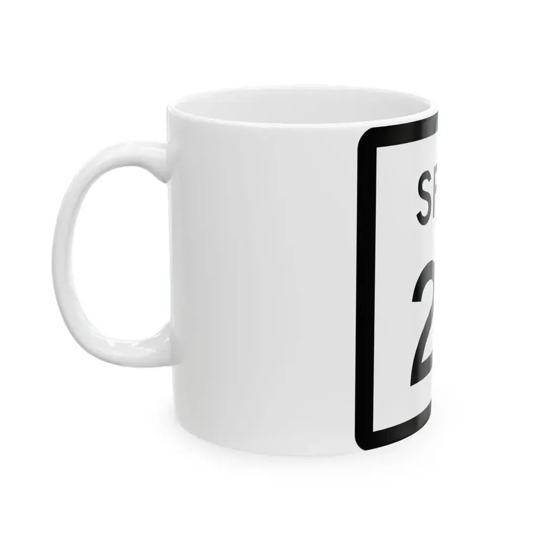 Texas Spur 24 (Texas) (Road Sign) White Coffee Mug - Go Mug Yourself