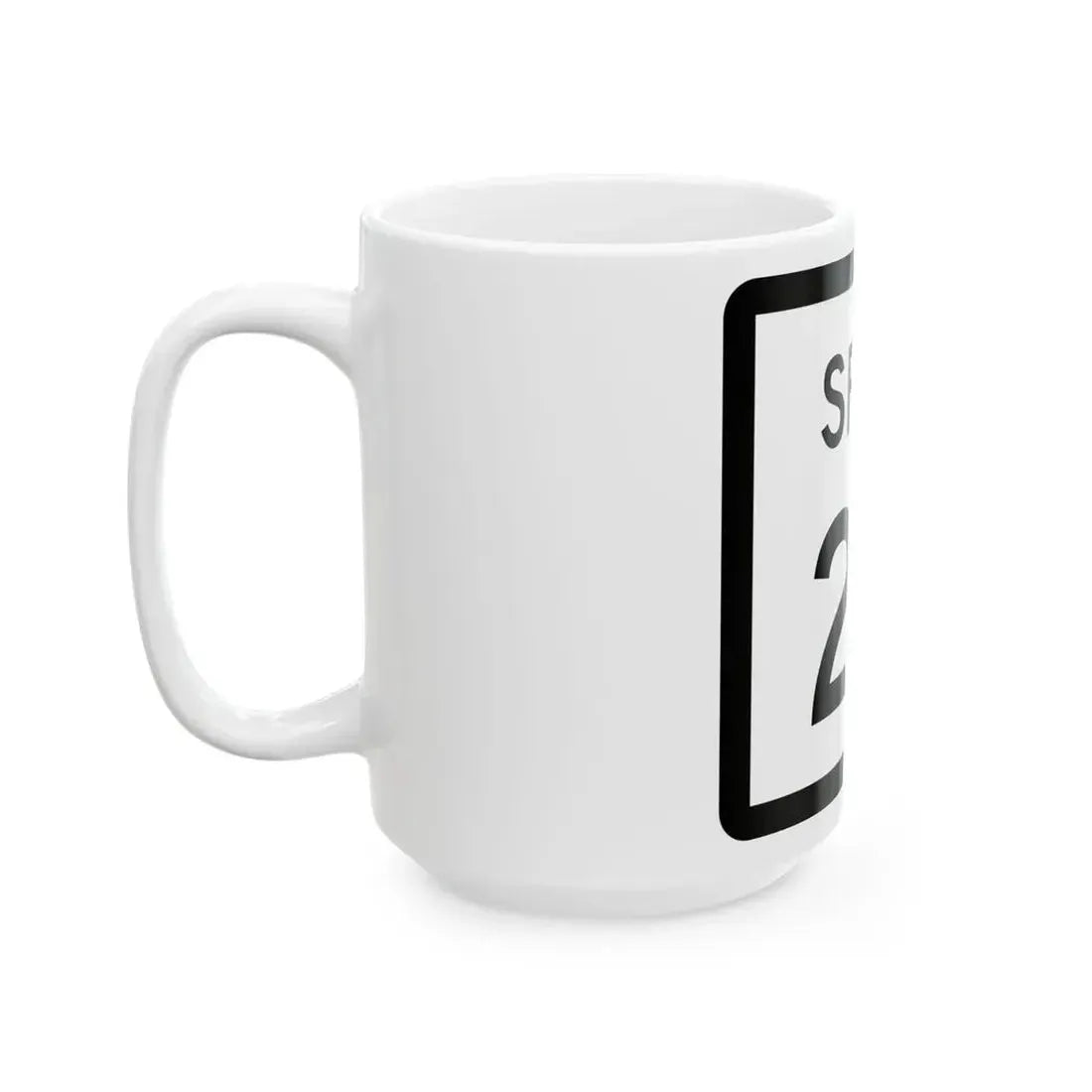 Texas Spur 24 (Texas) (Road Sign) White Coffee Mug - Go Mug Yourself