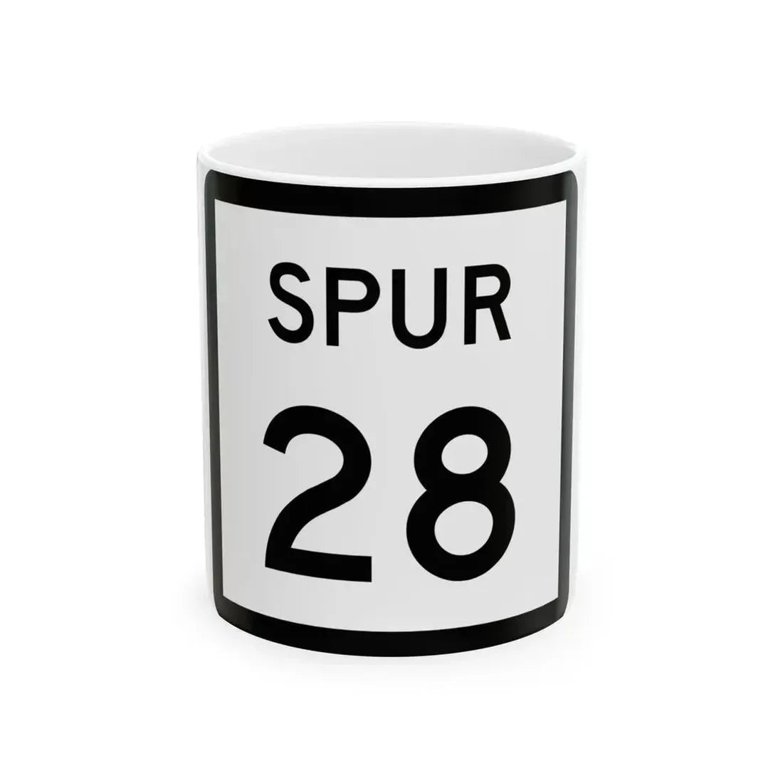 Texas Spur 28 (Texas) (Road Sign) White Coffee Mug 11oz - Go Mug Yourself