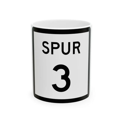 Texas Spur 3 (Texas) (Road Sign) White Coffee Mug 11oz - Go Mug Yourself