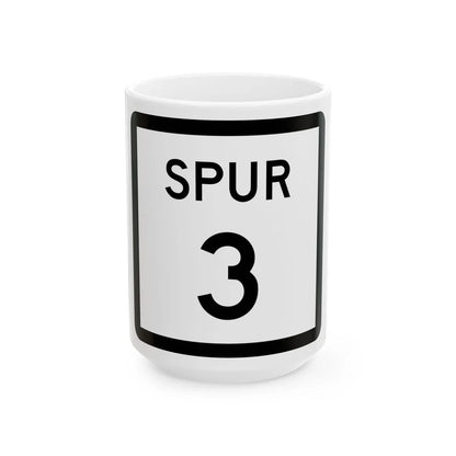 Texas Spur 3 (Texas) (Road Sign) White Coffee Mug 15oz - Go Mug Yourself