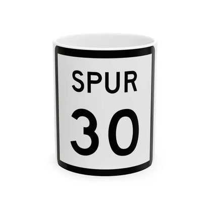 Texas Spur 30 (Texas) (Road Sign) White Coffee Mug 11oz - Go Mug Yourself