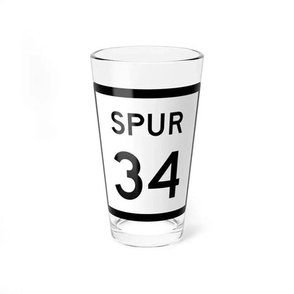 Texas Spur 34 (Texas) (Road Sign) Pint Glass 16oz 16oz - Go Mug Yourself